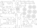 Plano Vectorial de Tren 3D para Corte Láser (DXF)