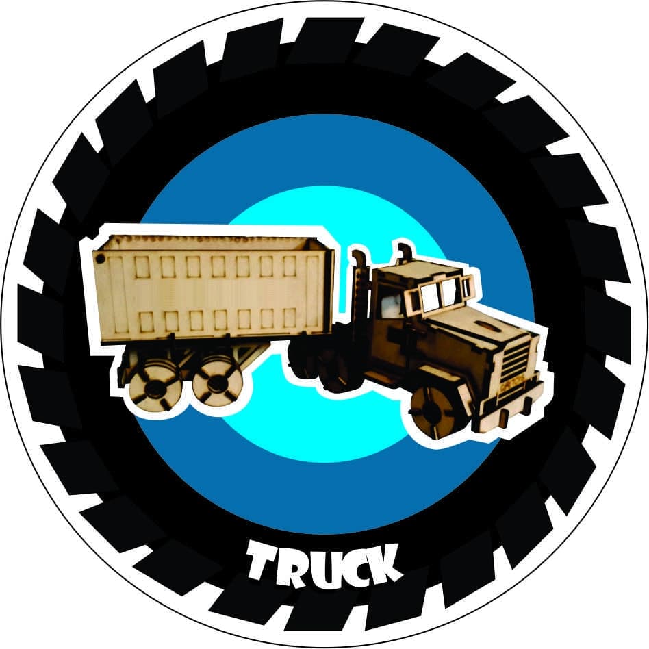 3D Truck Puzzle Laser Cut Vector File (DXF)