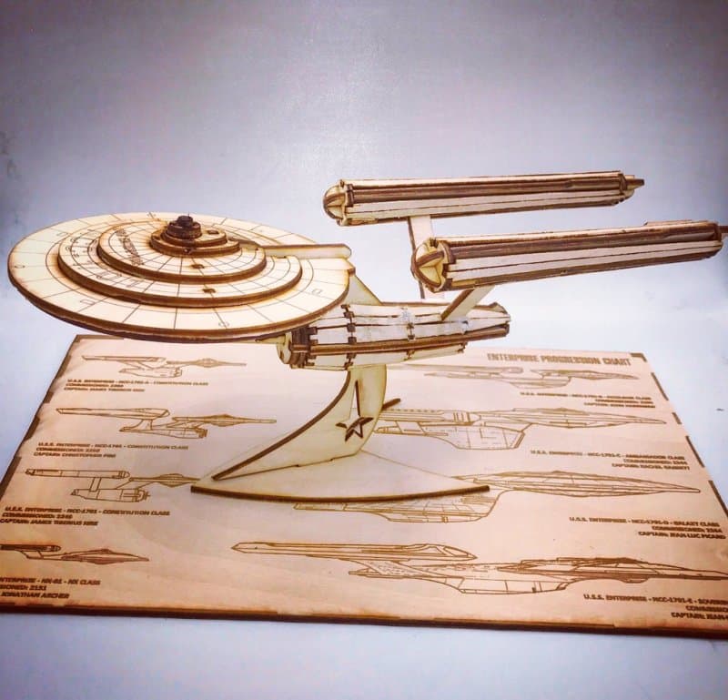 3D USS Enterprise Model Laser Cut Vector File