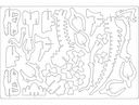 3D Velociraptor Dinosaur Puzzle Vector Plan (DXF)