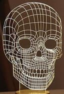 Arquivo Vetorial de Caveira Wireframe 3D para Corte a Laser
