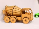 3D Wooden Cement Mixer Truck Laser Cut Vector File
