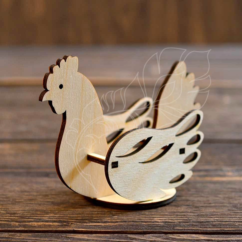 3D Wooden Chicken Egg Holder Vector File for Laser Cutting