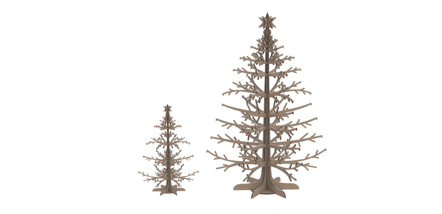 3D Wooden Christmas Tree Display Stand Laser Cut Vector File
