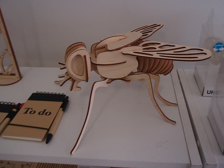 3D Wooden Fly Puzzle Laser Cut Vector Model