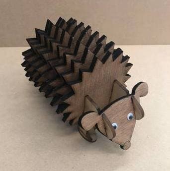 3D Wooden Hedgehog Coaster Set Laser Cut Vector File