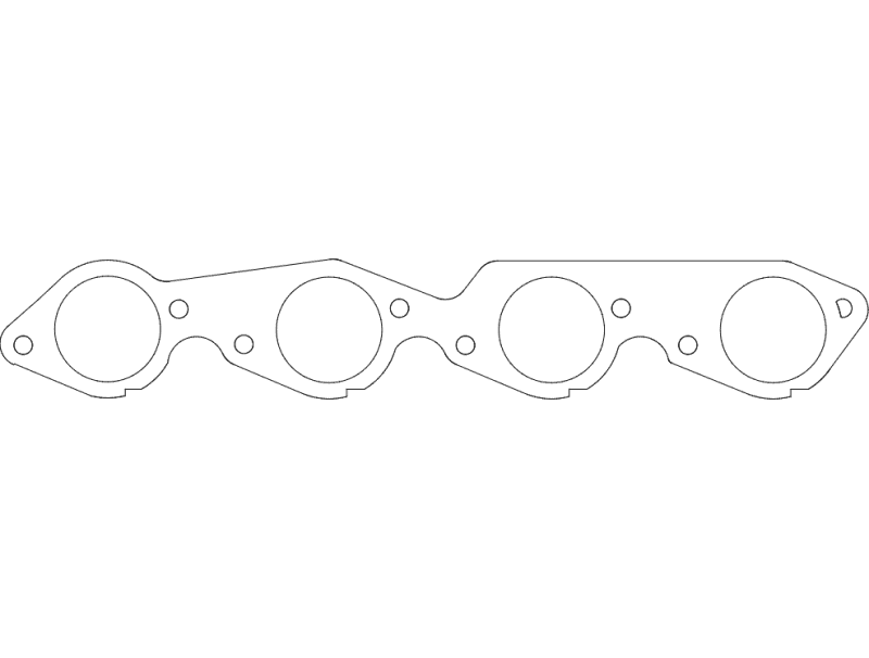 4-Cylinder Engine Exhaust Header Flange DXF File