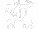4 Elegant Deer Silhouettes Vector Collection DXF