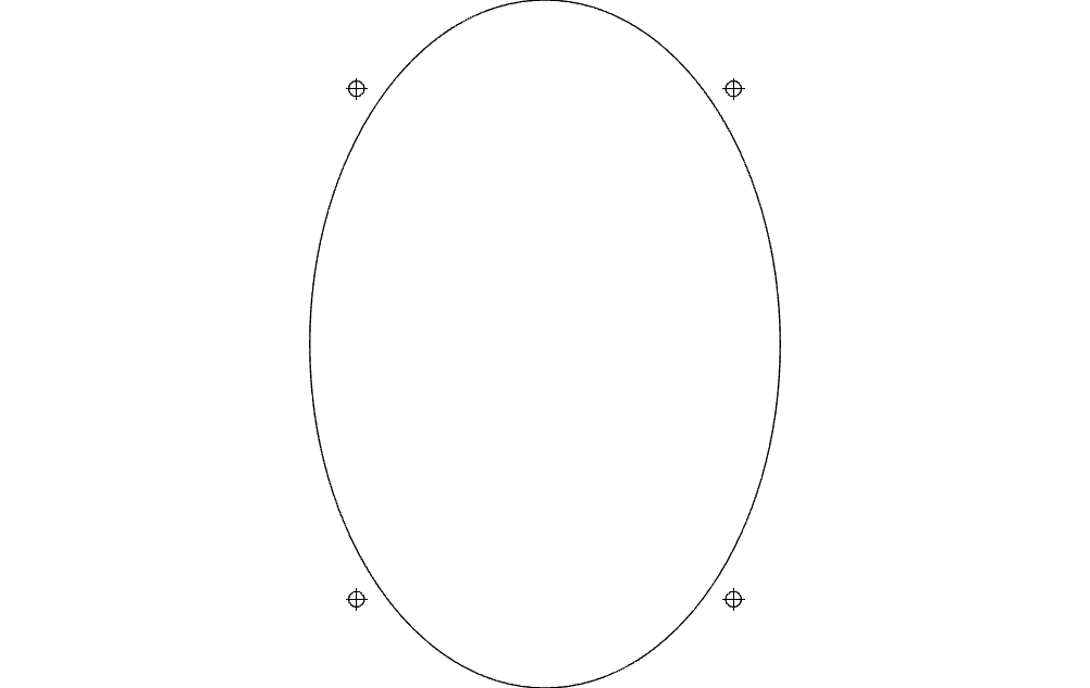 6x9 Oval Speaker Grill Template DXF File