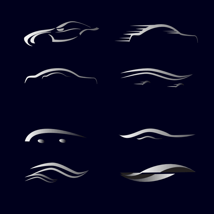 Abstract Car Silhouettes Vector Collection for Laser Cutting