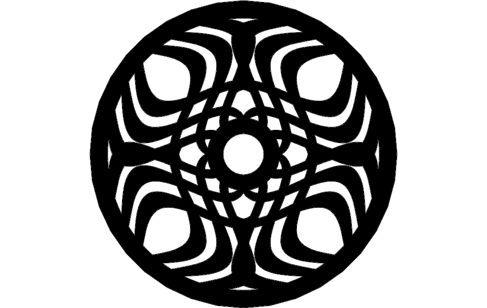 Abstract Geometric Mandala Vector DXF for Laser Cutting