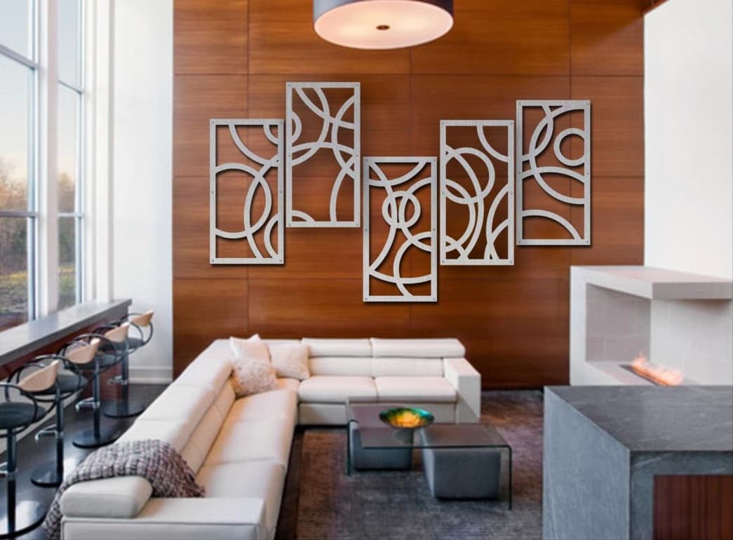 Abstract Geometric Wall Art Panel Set - Free Vector DXF SVG