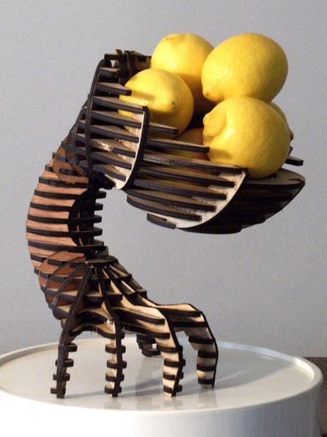Fruteira Mão Abstrata Modelo Vetorial 3D para Corte a Laser
