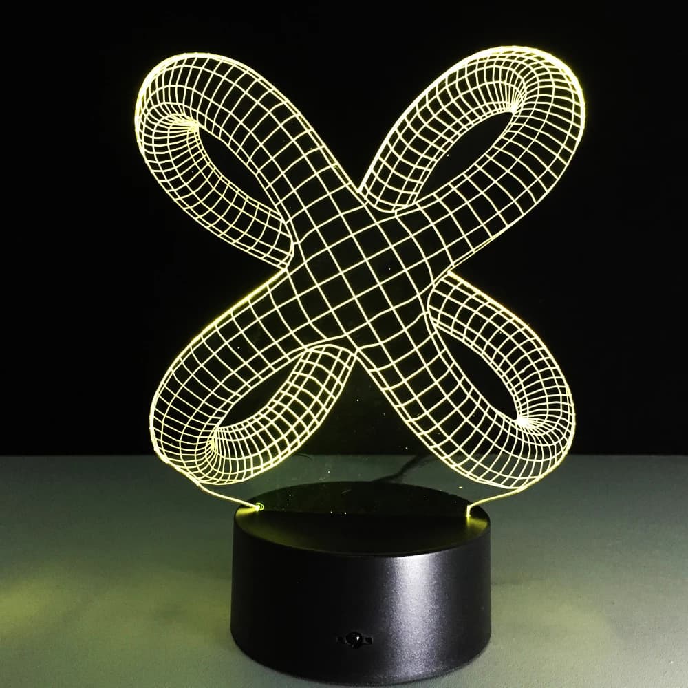 Abstract Knot 3D Illusion Lamp Vector Design for Laser Cutting