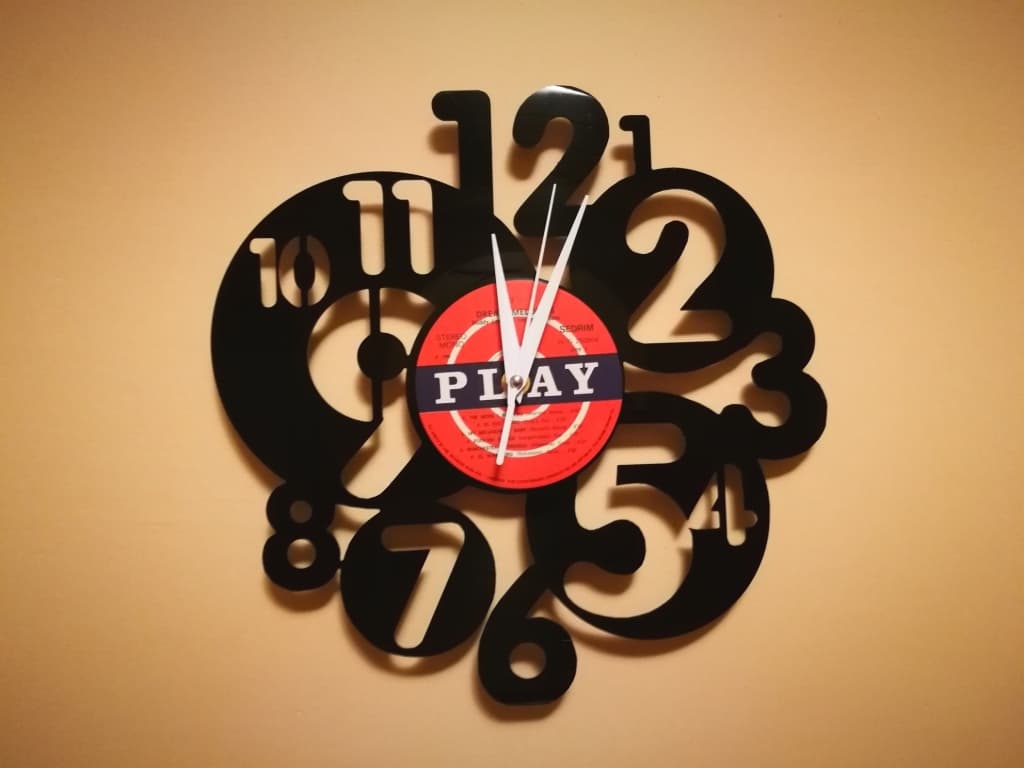Abstract Number Wall Clock Vector Design - DXF File for Laser Cutting