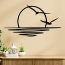 Abstract Ocean Sunset Wall Art Laser Cut Vector File