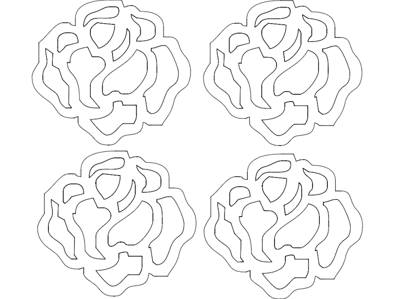 Abstract Rose Flower Vector Design for Laser Cutting DXF