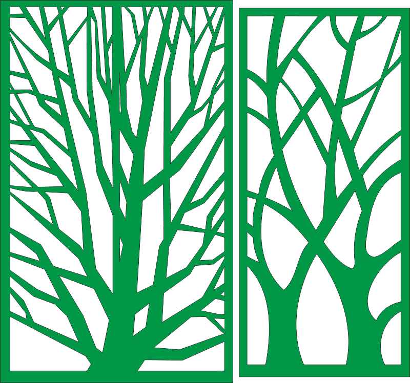 Abstract Tree Forest Laser Cut Wall Panel Vector Design