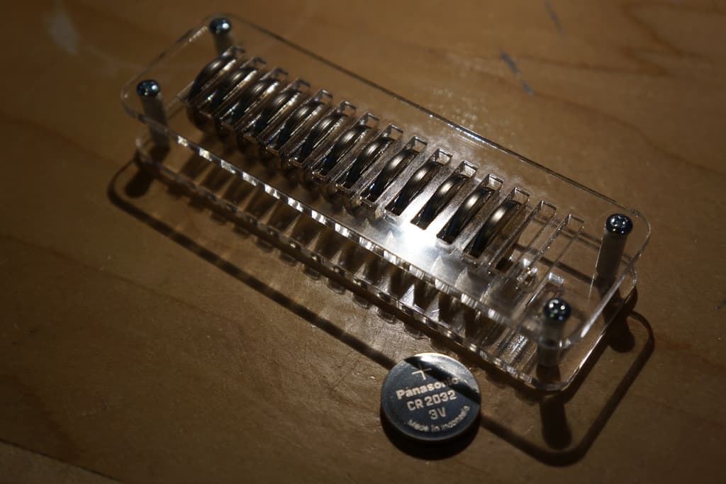 Acrylic CR2032 Coin Cell Battery Organizer DXF Laser Cut File