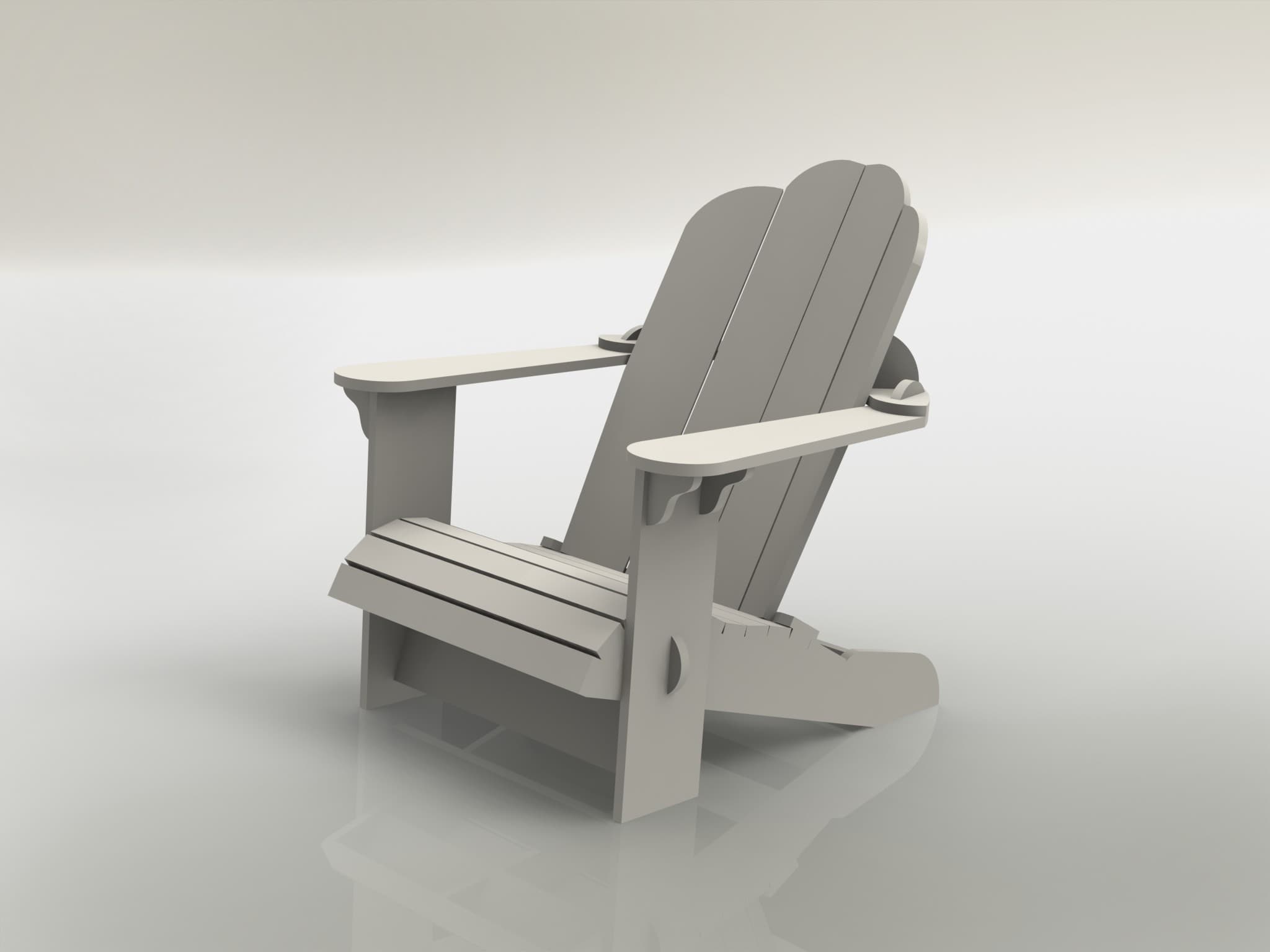 Adirondack Chair Vector Plan for CNC - DXF File
