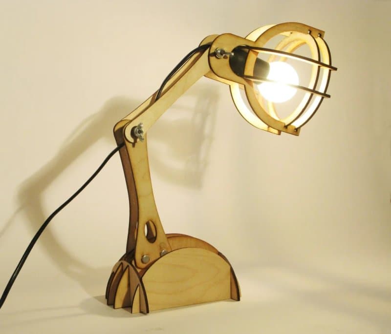 Adjustable Wooden Desk Lamp Laser Cut Vector File (DXF)