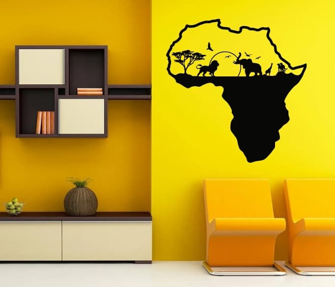 African Safari Map Wall Art Vector DXF File
