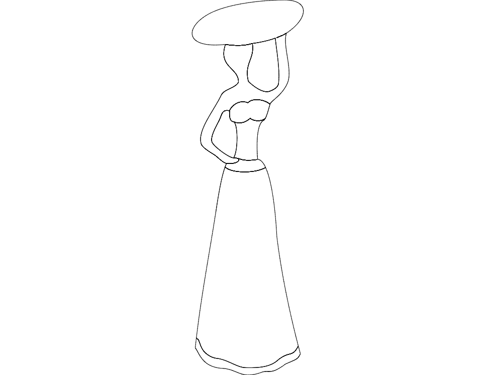 African Woman Wall Art Silhouette DXF Vector File