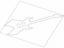 Vetor de Silhueta de Guitarra Elétrica DXF