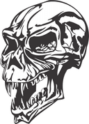 Diseño Vectorial de Cráneo Humano Agresivo en DXF