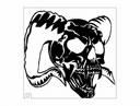 Diseño Vectorial de Calavera de Carnero Agresivo para Corte Plasma DXF