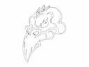 Archivo Vector DXF de Calavera de Cuervo Tribal Agresiva