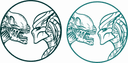 Emblema Circular Alien vs Predator Vetor para Corte a Laser