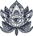 Vetor de Mandala Lótus Olho Que Tudo Vê para Corte a Laser