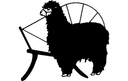 Alpaca and Spinning Wheel Vector Design DXF File