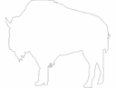 Archivo Vectorial Silueta de Bisonte Americano para Corte Láser CNC