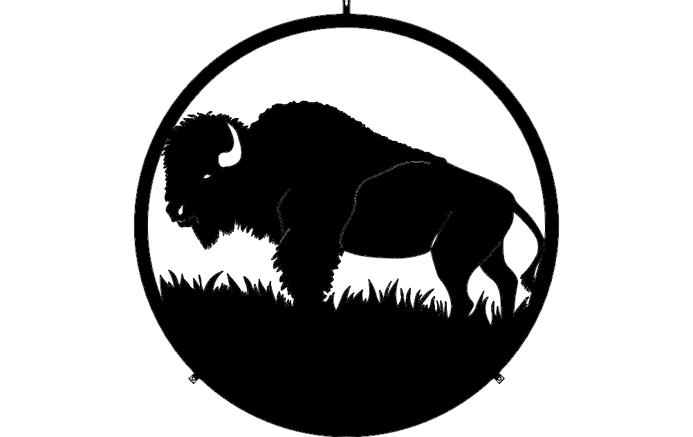 American Bison Wall Art Vector Design DXF File