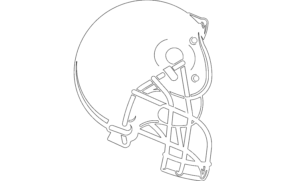 American Football Helmet Vector Silhouette DXF File