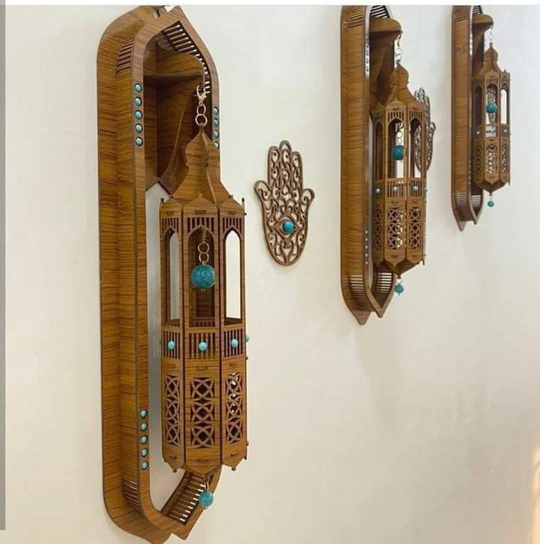Andalusian Moroccan Wall Lamp Vector File for Laser Cutting DXF