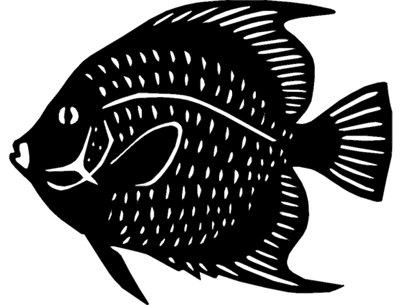 Angelfish Vector Silhouette for Laser Cutting DXF