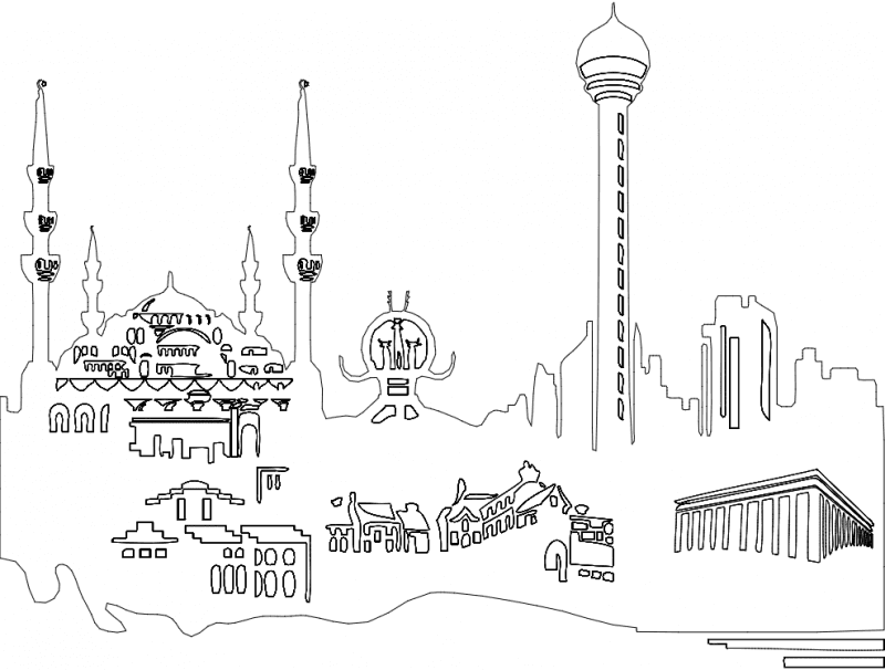 Ankara Skyline Silhouette Vector DXF File for Laser Cutting