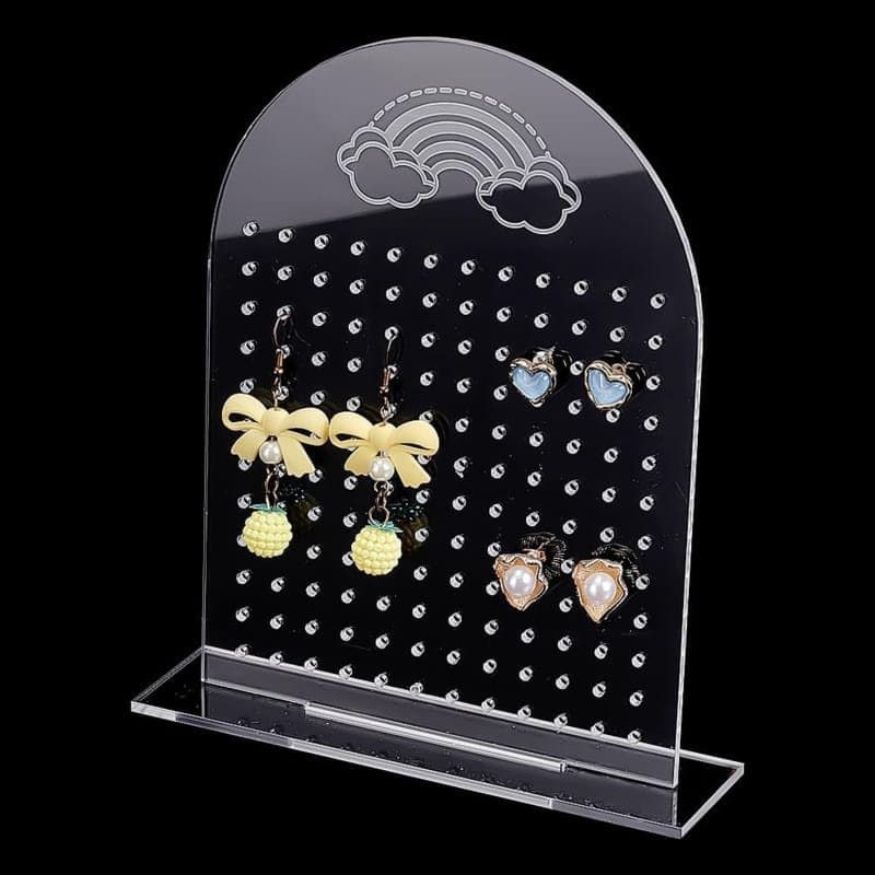 Arch Earring Display Stand with Rainbow Laser Cut Vector File