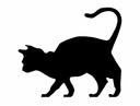 Arched Black Cat Silhouette Vector DXF File for Laser Cutting