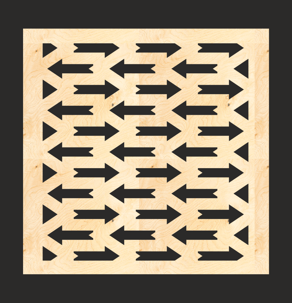 Arrow Pattern Decorative Screen Panel Vector for Laser Cutting