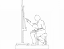 Design Vetorial de Artista Pintando em Cavalete Arquivo DXF