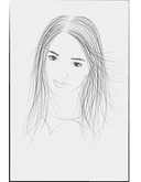 Artistic Woman Portrait Line Art Vector for Laser Engraving (CDR)