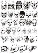 Assorted Skull Vector Pack for Laser Cutting - Free DXF File