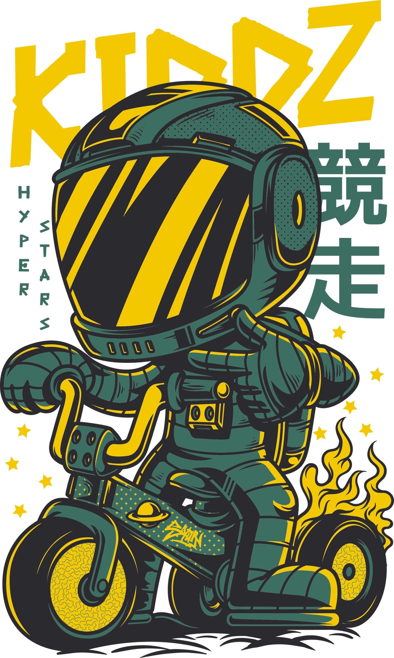Astronaut on Bike Cartoon Vector Art - Free Download