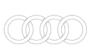 Arquivo Vetorial do Logotipo Audi com Quatro Anéis para Corte a Laser (DXF)