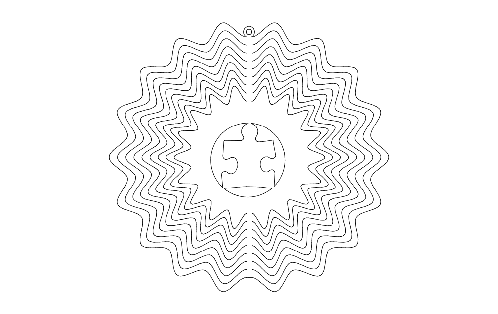Autism Awareness Wind Spinner Vector File for Laser Cutting