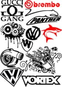 Pacote de Vetores Sticker Bomb Automotivo e Marcas (CDR)